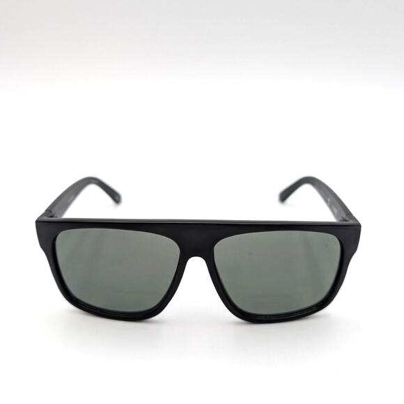 Aire Unisex Eris Steel Square Sunglasses Black Frame with Green Mono Lens - Picture 4 of 7